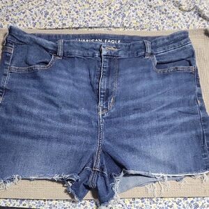 American Eagle Outfitters Women's Distressed Blue Jean Shorts